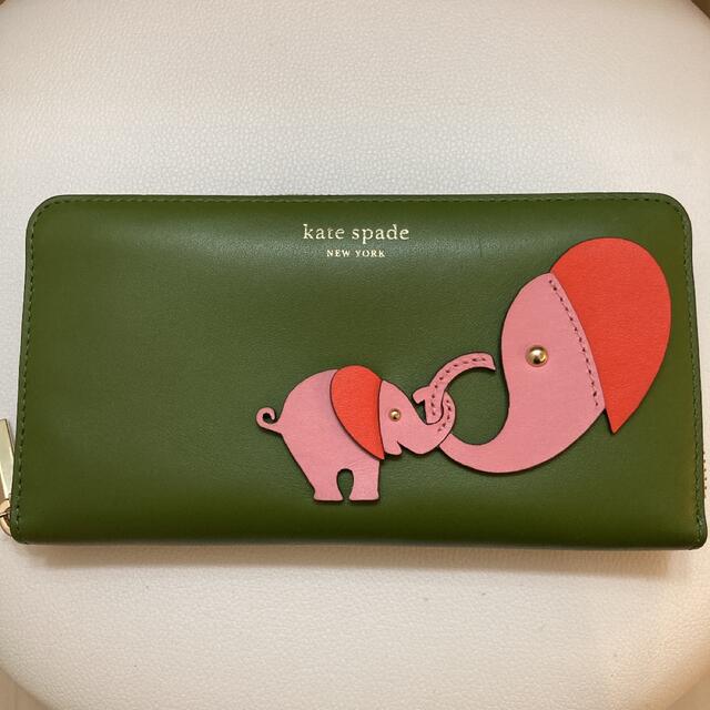 KATE SPADE☆ケイトスペード 長財布 グリーン ゾウ 最大の割引 17755円
