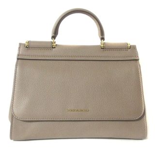 ドルチェアンドガッバーナ(DOLCE&GABBANA)のドルチェ&ガッバーナ ドルガバ SICILY ハンドバッグ レザー グレージュ(ハンドバッグ)