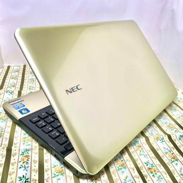 NEC(エヌイーシー)の希少✨NEC✨ゴールド✨Corei3✨Blu-ray搭載✨新品SSD✨初心者向け スマホ/家電/カメラのPC/タブレット(ノートPC)の商品写真