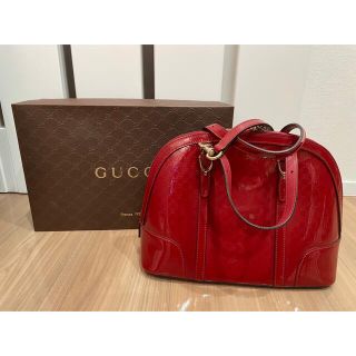 グッチ(Gucci)のGUCCI マイクログッチシマ エナメルハンドバッグ トートバッグ 2way(ショルダーバッグ)