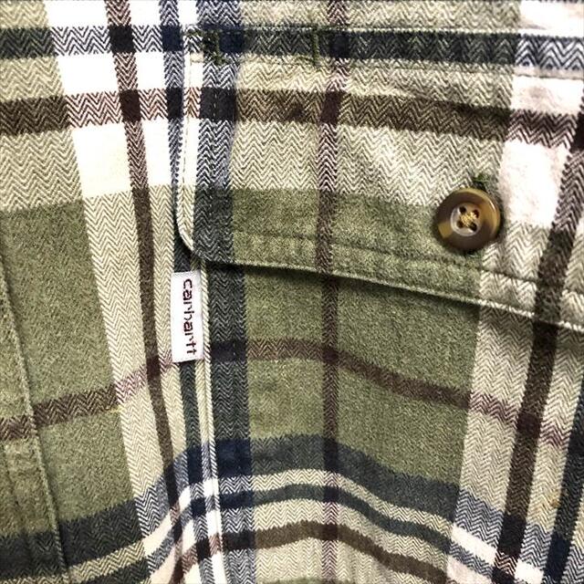 carhartt(カーハート)の90s 古着 カーハート チェックシャツ ワンポイントロゴ 厚手 ゆるダボ XL メンズのトップス(シャツ)の商品写真