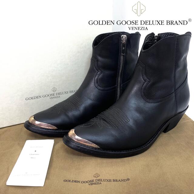 レディースGOLDEN GOOSE  ショート ウエスタン ブーツ　23cm ブラック