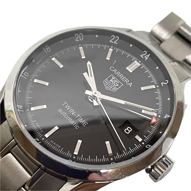 腕時計(アナログ)綺麗 タグホイヤー カレラ ツインタイム GMT WV2115 自動巻き 裏スケ
