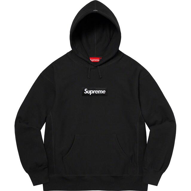 評価373！黒L Supreme Box Logo Hooded Black