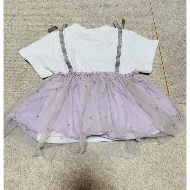 petit main(プティマイン)のpetit main  チュール　Tシャツ キッズ/ベビー/マタニティのキッズ服女の子用(90cm~)(Tシャツ/カットソー)の商品写真