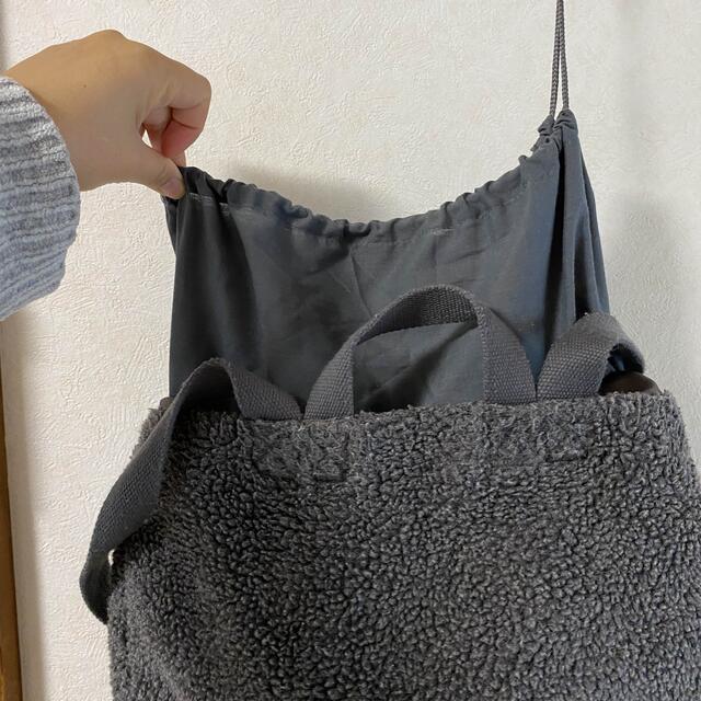 ROOTOTE(ルートート)のルートート　ボア　リュック　グレー　ROOTOTE  バックパック セオルー レディースのバッグ(リュック/バックパック)の商品写真