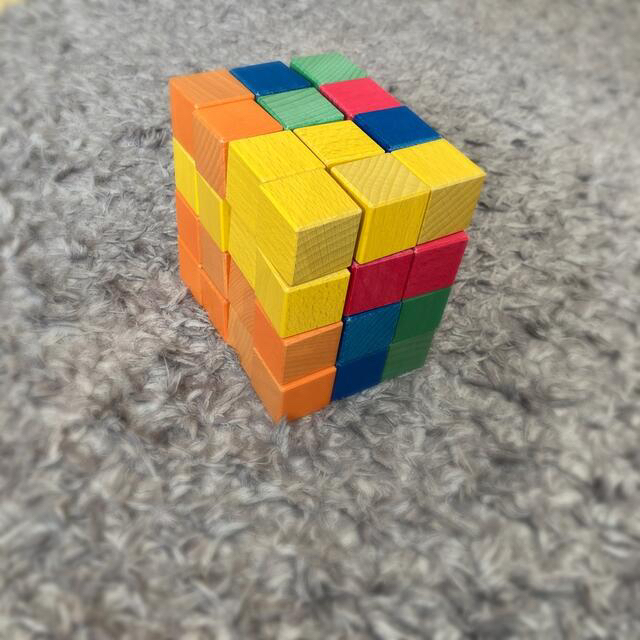 2.5cm角　48個　木製ブロック積み木　ブロック　図形　パズル　立方体　立体 キッズ/ベビー/マタニティのおもちゃ(知育玩具)の商品写真