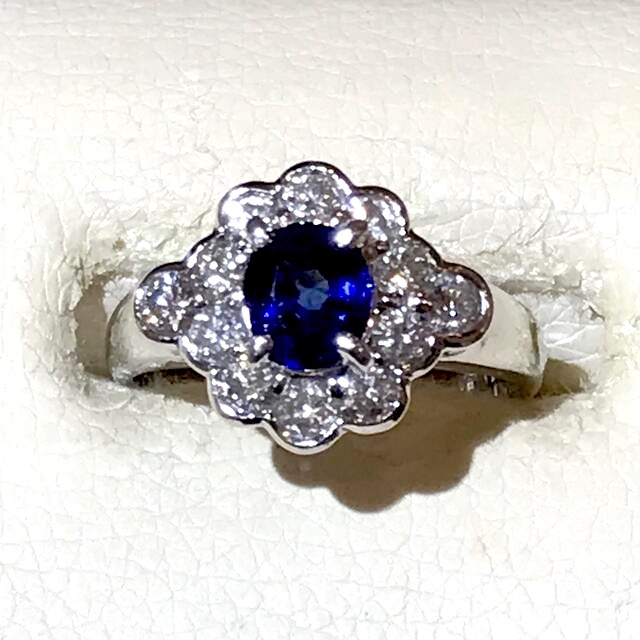 ☆Pt900 サファイア0.57ct&ダイヤリング7号☆ レディースのアクセサリー(リング(指輪))の商品写真