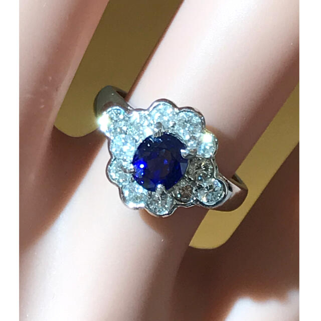 ☆Pt900 サファイア0.57ct&ダイヤリング7号☆ レディースのアクセサリー(リング(指輪))の商品写真