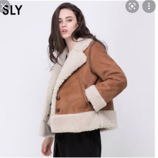 スライ(SLY)のSLY 　WARMY BOA テーラーCOAT キャメル　Sサイズ(毛皮/ファーコート)