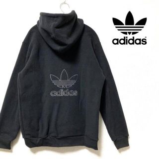 アディダス(adidas)の【新品、タグ付き】アディダスオリジナルス　フリースパーカー　ボアパーカー　黒　白(パーカー)