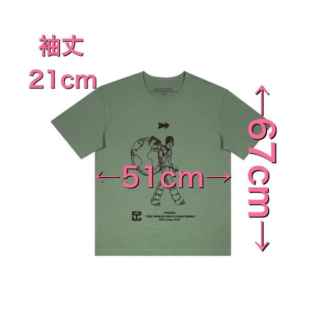 NY購入　新品タグ付き　テルファーTシャツ　ユニセックス　Mサイズ　olive メンズのトップス(Tシャツ/カットソー(半袖/袖なし))の商品写真