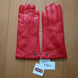 フルラ(Furla)の【新品】 FURLA フルラ　レザーグローブ　赤(手袋)