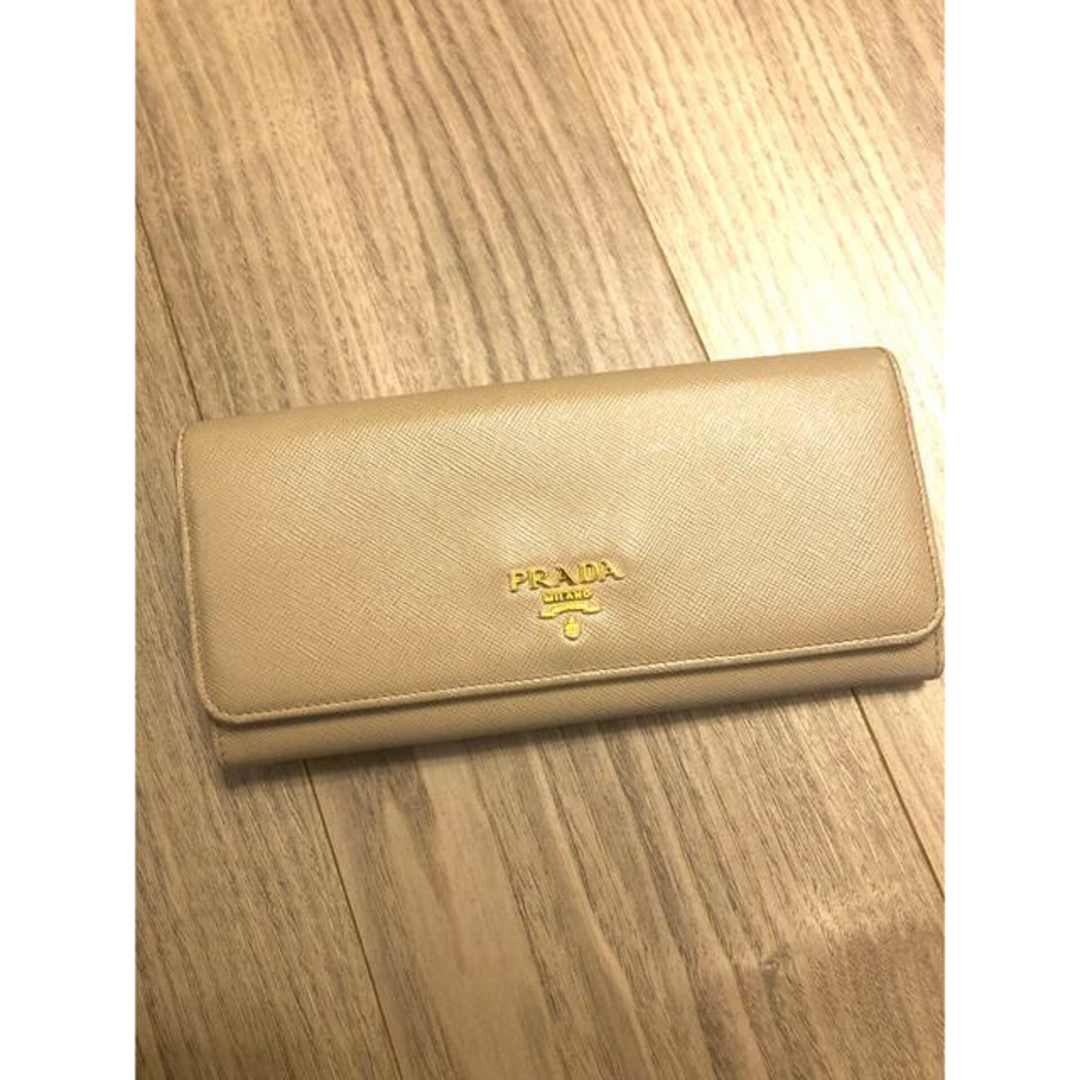 プラダ PRADA 長財布 ベージュ - 財布