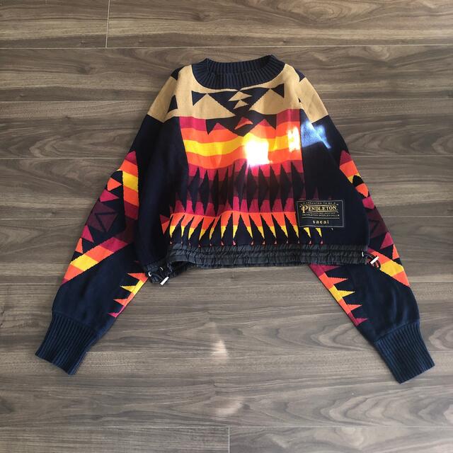 sacai(サカイ)のsacai pendleton コラボ ニット ドローコード ペンドルトン レディースのトップス(ニット/セーター)の商品写真