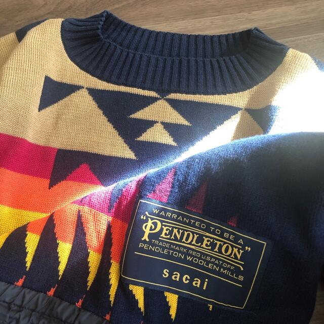 sacai(サカイ)のsacai pendleton コラボ ニット ドローコード ペンドルトン レディースのトップス(ニット/セーター)の商品写真