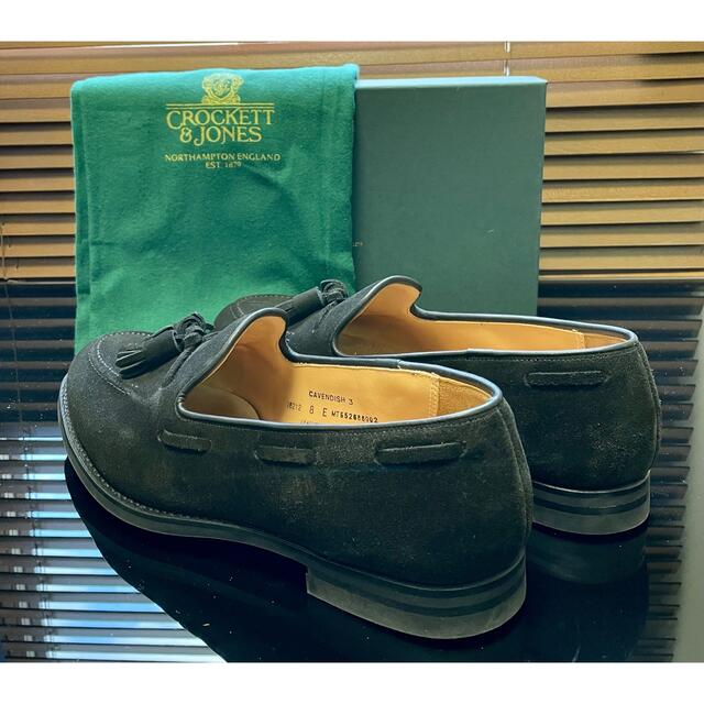 CROCKETT&JONES CAVENDISH 3 スエードタッセルBK