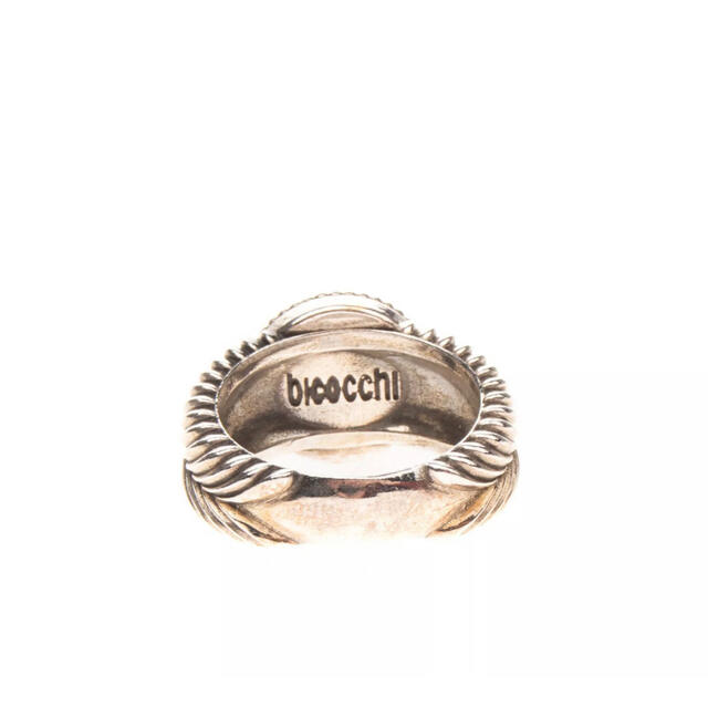 【新品箱付き！】エマヌエーレ・ビコッキ ブラック シルバーリング US6.5 メンズのアクセサリー(リング(指輪))の商品写真