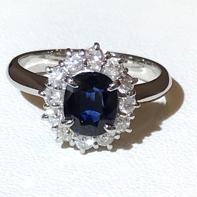 レディース☆Pt900 サファイア1.14ct&ダイヤリング☆