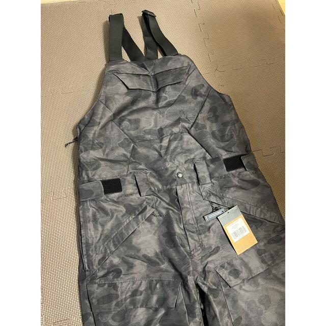 高機能 新品 ノースフェイス メンズビブパンツ M 迷彩柄 黒 グレー