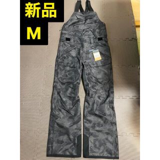 ザノースフェイス(THE NORTH FACE)の高機能　新品　ノースフェイス　メンズビブパンツ　M 迷彩柄　黒　グレー(ウエア/装備)