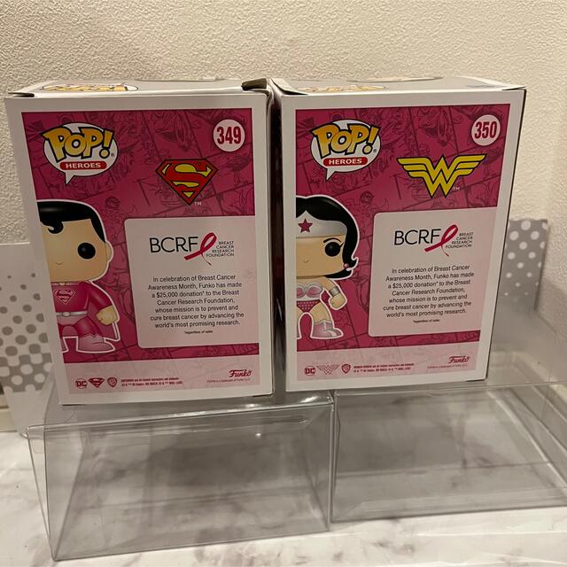 DC(ディーシー)のFUNKO POP!  DC スーパーマン　ワンダーウーマン　ピンク版2個セット エンタメ/ホビーのフィギュア(アメコミ)の商品写真