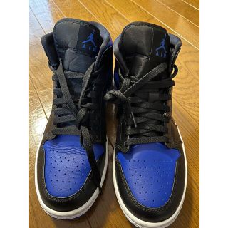 ナイキ(NIKE)のNIKE AIR JORDAN 1 MID BLACK/BLUE(スニーカー)