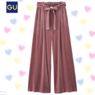 ジーユー(GU)の最安値❤️M❤️新品❤️GUベロアワイドパンツ(カジュアルパンツ)