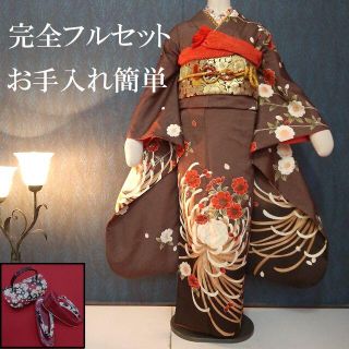 振袖完全フルセット(216)★お手入れ簡単　乱菊(振袖)