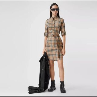 バーバリー(BURBERRY)のバーバリー　チェックシャツワンピース　未使用品♪(ひざ丈ワンピース)