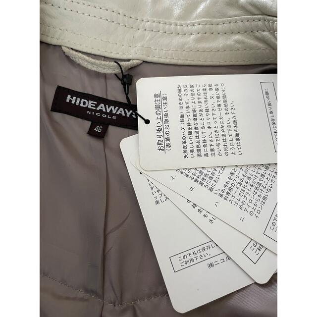 新品　HIDEAWAYS NICOLE 本革豚　レザージャケット　46