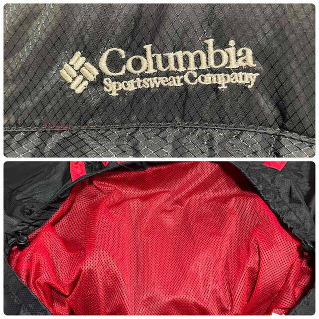 Columbia(コロンビア)の★ビッグサイズ★ コロンビア　アノラックパーカー　黒x赤　リップストップ　 メンズのジャケット/アウター(マウンテンパーカー)の商品写真