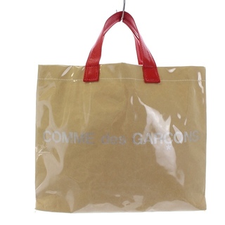 コムデギャルソン(COMME des GARCONS)のコムデギャルソン GIRL PVCペーパートートバッグ ベージュ 赤(トートバッグ)