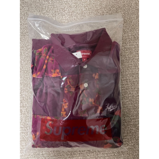 Supreme Floral Patchwork Velour L/S Polo