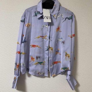 ザラ(ZARA)の新品】 ZARA 犬柄 プリント柄シャツ(シャツ/ブラウス(長袖/七分))