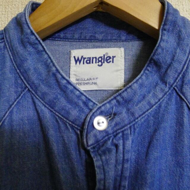Wrangler(ラングラー)のSHIPS別注 Wrangler ノーカラーデニムシャツワンピース レディースのワンピース(ロングワンピース/マキシワンピース)の商品写真