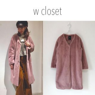 ダブルクローゼット(w closet)のw closet エコファーコート　ノーカラーコート　ZARA スナイデル　(毛皮/ファーコート)