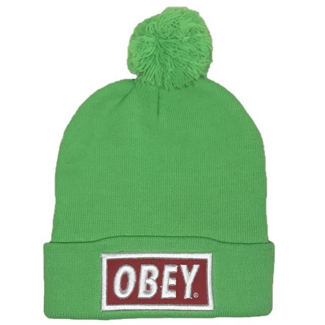 OBEY オベイ ボンボン ワッチニットキャップ グリーン - siyomamall.tj