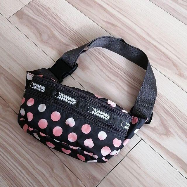 LeSportsac(レスポートサック)のレスポートサック★廃盤レア柄★ポルカハート★ボディバック★ウエストバッグ レディースのバッグ(メッセンジャーバッグ)の商品写真