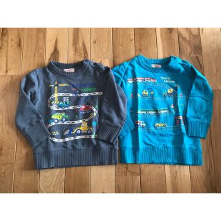 マザウェイズ(motherways)のマザウェイズ はたらくくるま 新幹線 薄手トレーナー 97センチ セット(Tシャツ/カットソー)