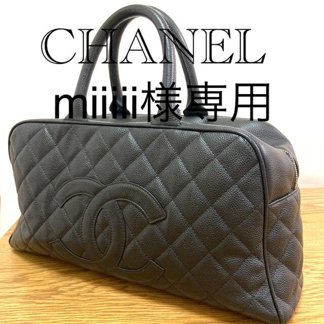 CHANEL★シャネル　ミニボストン　キャビアスキン　赤　ショルダー・鍵付