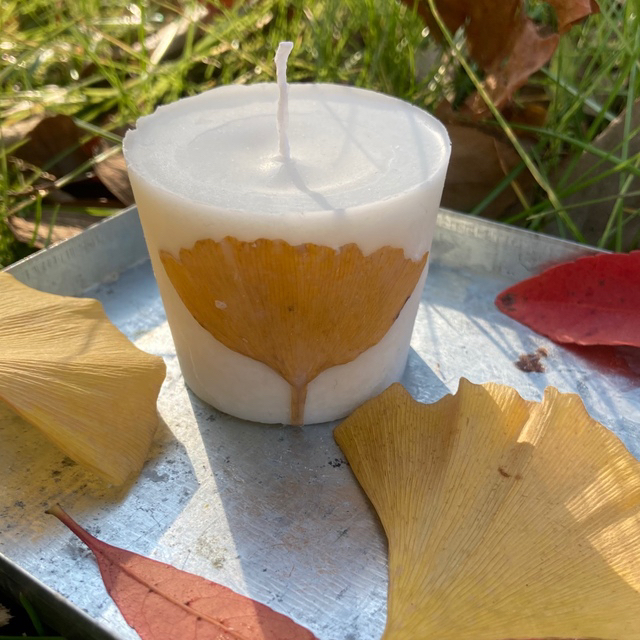 🆕銀杏soy candle 2021年12月（小） ハンドメイドのインテリア/家具(アロマ/キャンドル)の商品写真