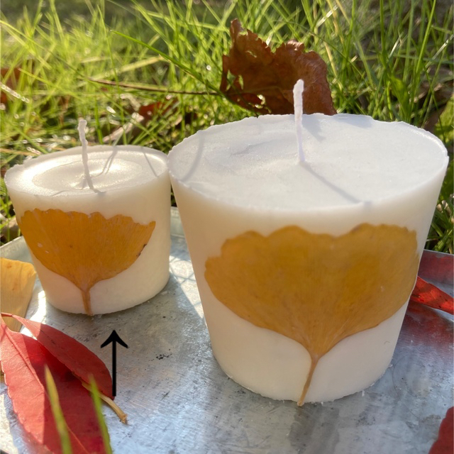 🆕銀杏soy candle 2021年12月（小） ハンドメイドのインテリア/家具(アロマ/キャンドル)の商品写真