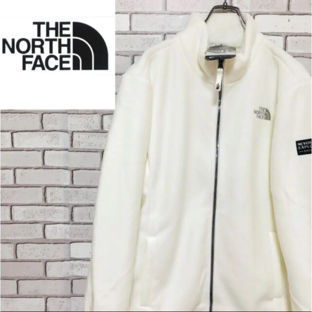 THE NORTH FACE(ザノースフェイス)の【新品】超希少 ザノースフェイス ホワイト フリース ジップ ジャケット メンズのトップス(スウェット)の商品写真