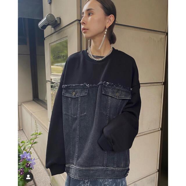 【美品】AMERI VINTAGE DENIM SWEAT OVER TOP 美品！AMERI VINTAGE⭐︎DENIM SWEAT OVER TOP