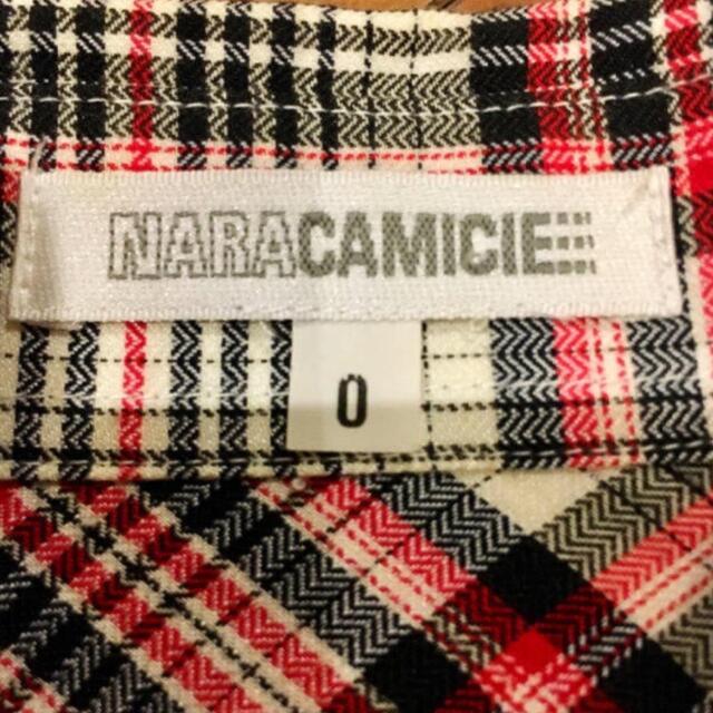 NARACAMICIE(ナラカミーチェ)の【美品】ナラカミーチェ ネルシャツジャケット 0 オフホワイト×黒×レッド レディースのジャケット/アウター(テーラードジャケット)の商品写真