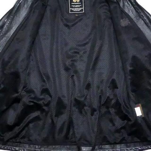 【希少】ALPHA レザージャケット MA-1 黒 L ブルゾン 本革 レザージャケット 東京大放出セール
