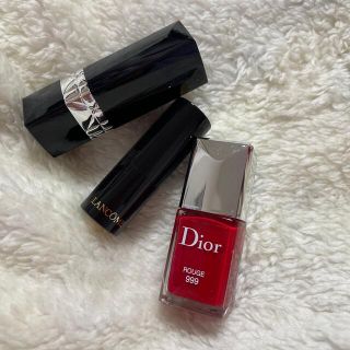 クリスチャンディオール(Christian Dior)の【新品】Dior LANCOMEミニマニキュア&口紅3点セット(マニキュア)