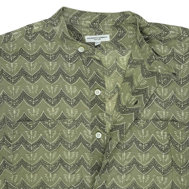 Engineered Garments(エンジニアードガーメンツ)のEngineered Garments エンジニアードガーメンツ アメリカ製 Banded Collar Long Shirt  Kalamkari India Print バンドカラーロングシャツ カラムカリインディアプリント XS カーキ 長袖 プルオーバー トップス【中古】【Engineered Garments】 メンズのトップス(シャツ)の商品写真