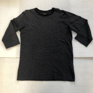 ユニクロ(UNIQLO)の黒のストライプ長袖Tシャツ(Tシャツ/カットソー(七分/長袖))